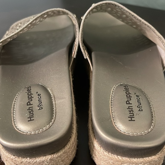 Hush Puppies Women's Lady Platform Slide Sandals size 6M Mushroom Gold Metallic - Picture 6 of 16